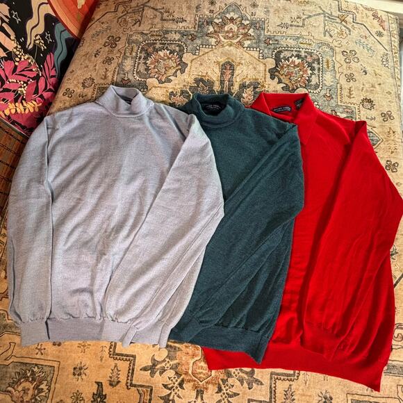 Grant Thomas Italian Fine Merino Wool Three Sweaters All Size Medium Italy - Picture 1 of 16